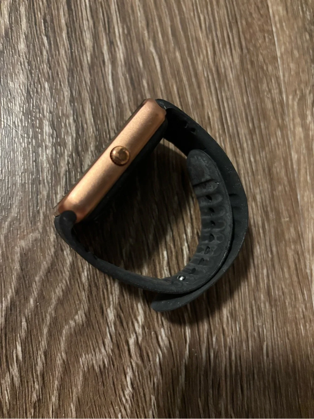 Rose Gold Smartwatch with Black Band - Unbranded